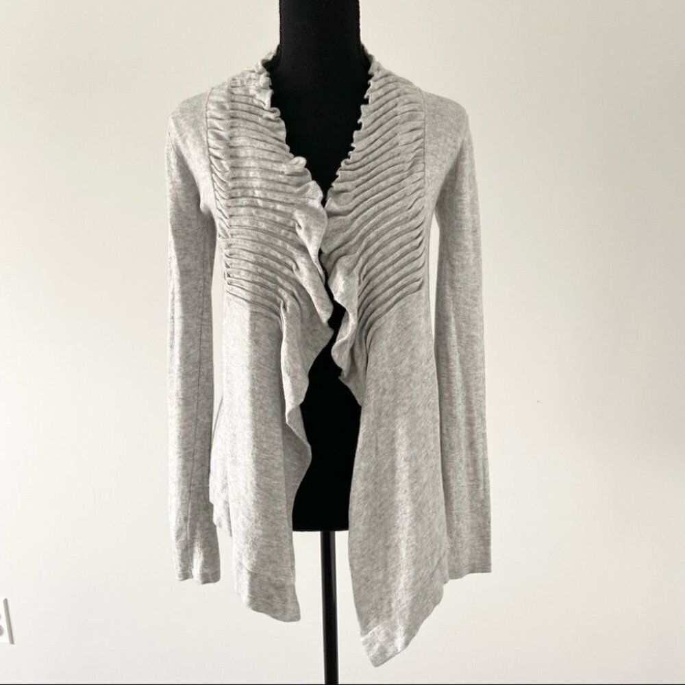 Line  Ruched Front Ruffles Cash Cardigan